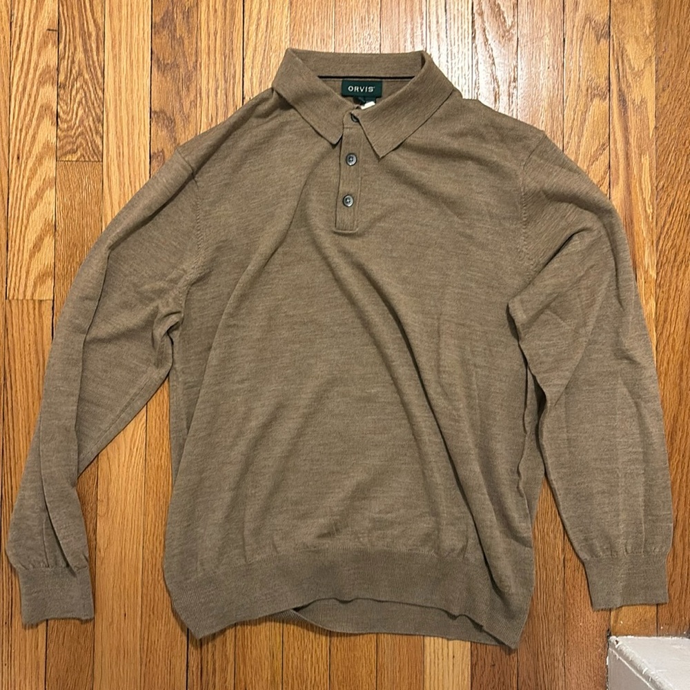 Orvis Long Sleeve Polo Merino Wool